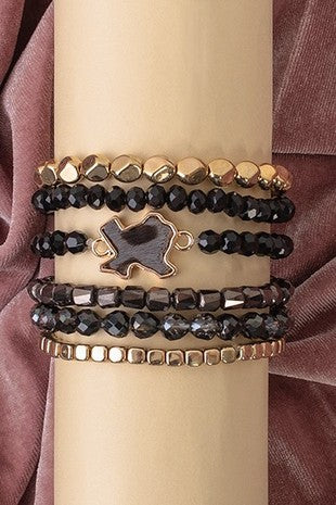 Dainty Animal Print Tx Stacked Bracelets