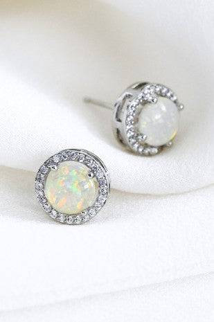 Dainty Opal Stud Earrings