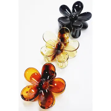 Dark Translucent Daisy Hair Claw Clip