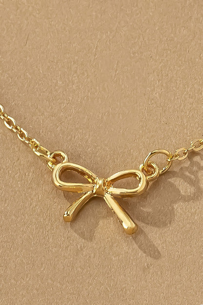 Delicate Bow Pendant Necklace