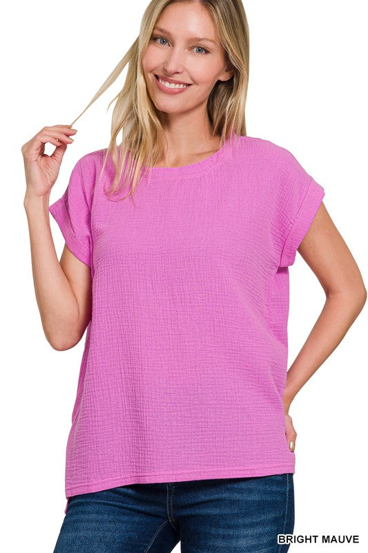 Double Gauze Folded SS Top