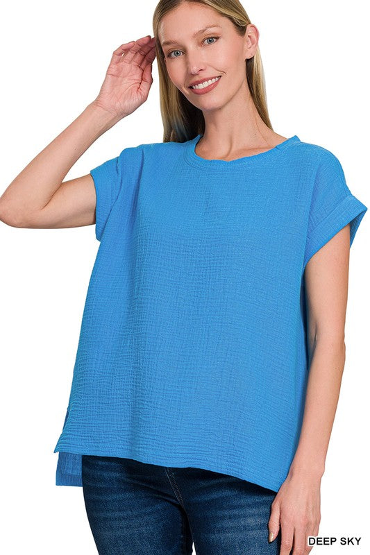 Double Gauze Folded SS Top