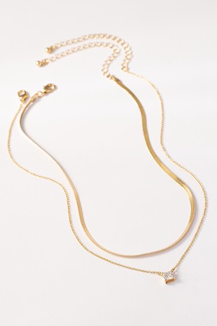 Double Layer Herringbone Necklace