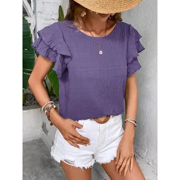 Double Ruffle Sleeve Top