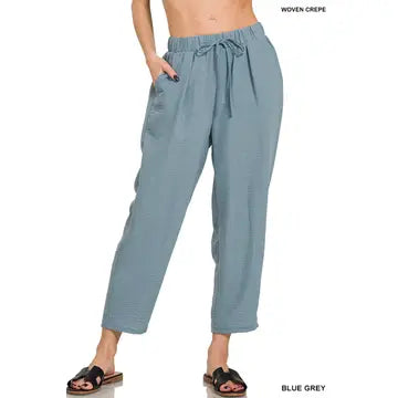 Drawstring Elastic Waist Pants