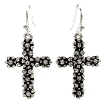 E - Flower Rhinestone Cross