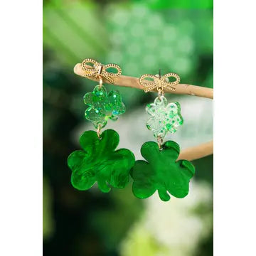 E - Glitter Clover Bow Drop