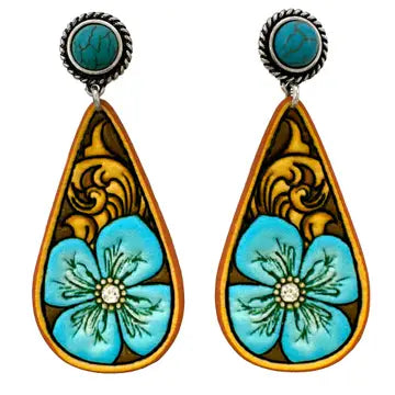 E - Leather Tooled Flower