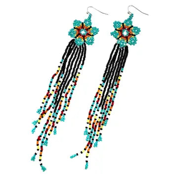E - Long Seed Bead Flower Tassel