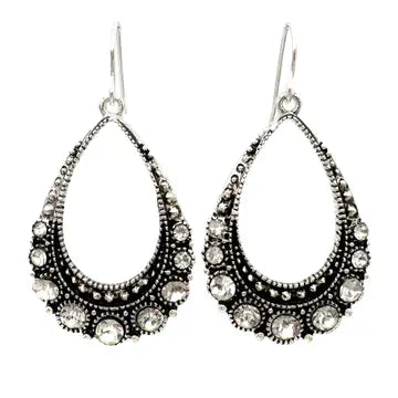 E - Metal Rhinestone Teardrops