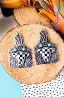 E - Rosy Checkered Cow Cattle Tags