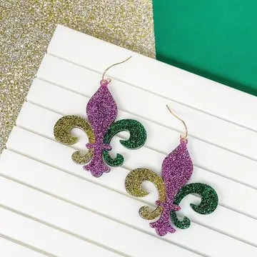 E - Shimmer Fleur De Lis Dangle