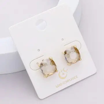 E - Square Stone Stud