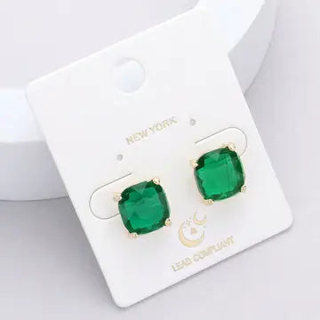 E - Square Stone Stud
