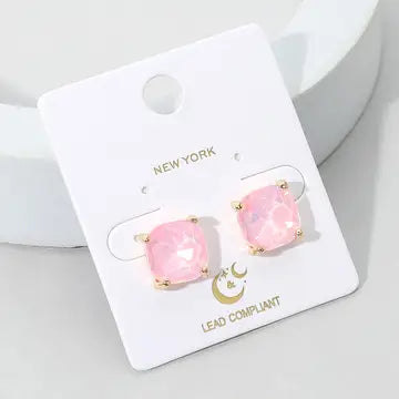 E - Square Stone Stud
