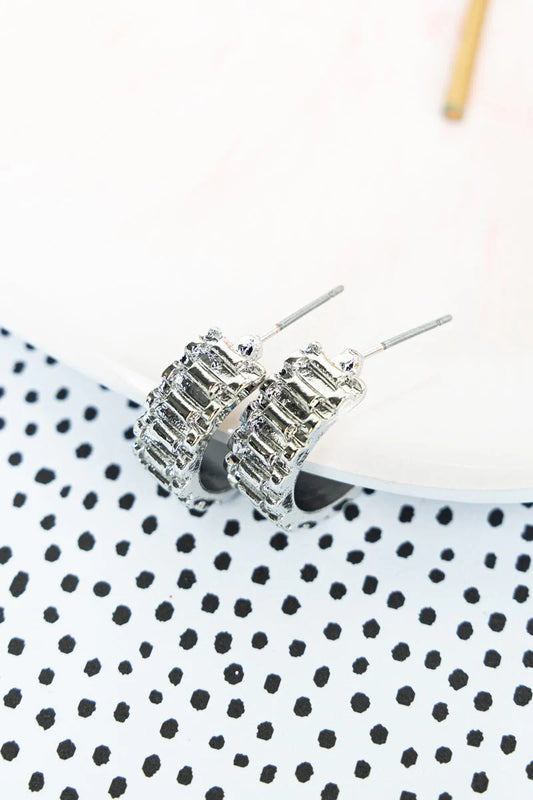 E - Tessa Textured Hoops