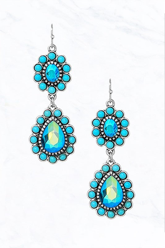 E - Turquoise Teardrop Dangle