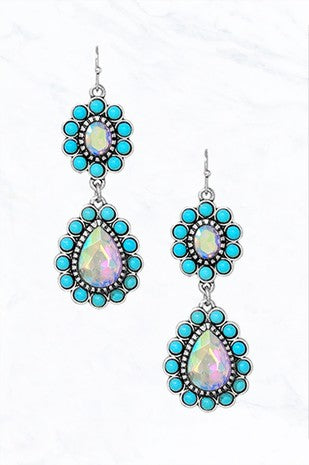 E - Turquoise Teardrop Dangle