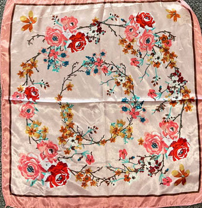 Floral Satin Scarf