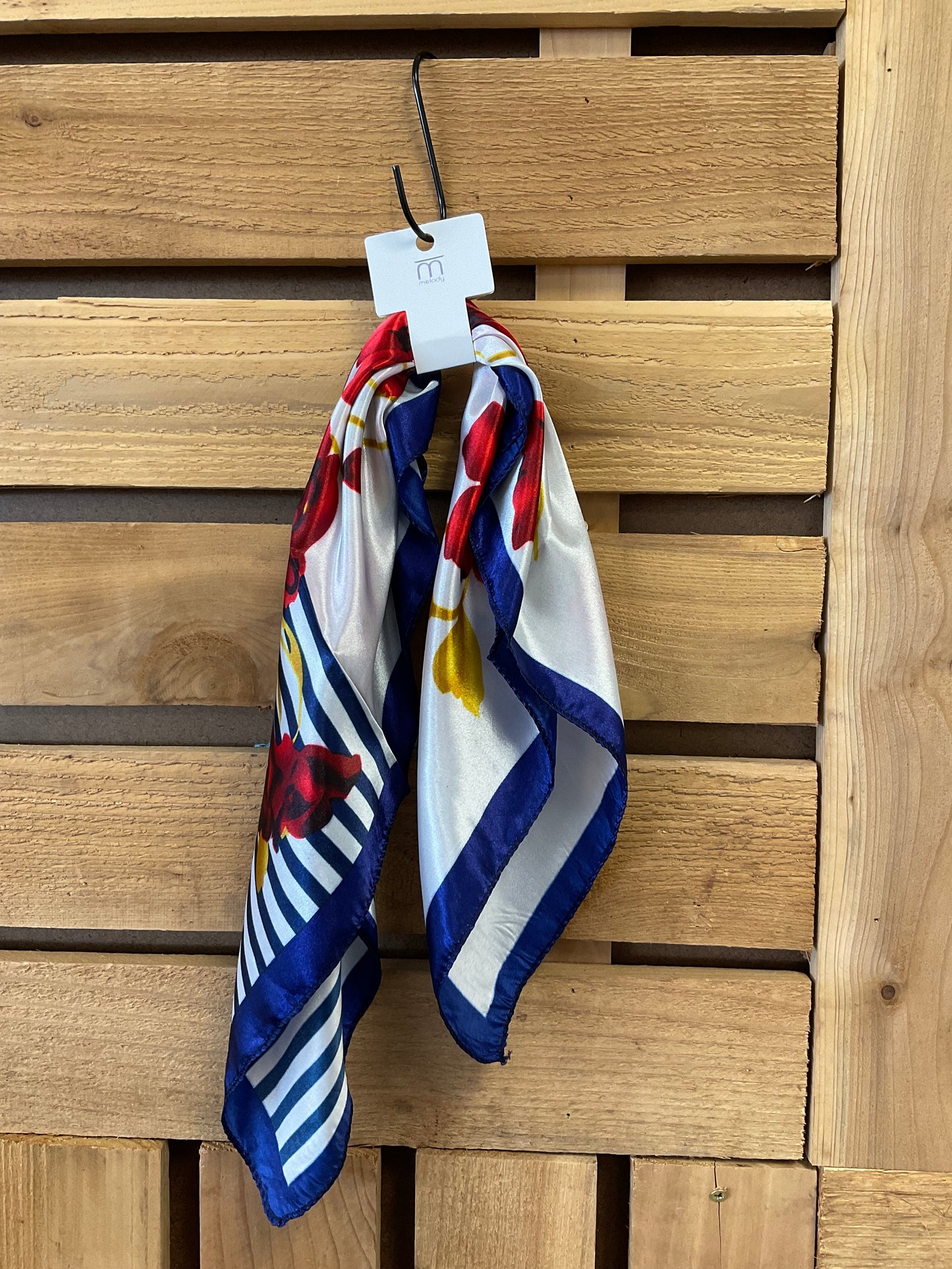 Floral Stripes Satin Scarf