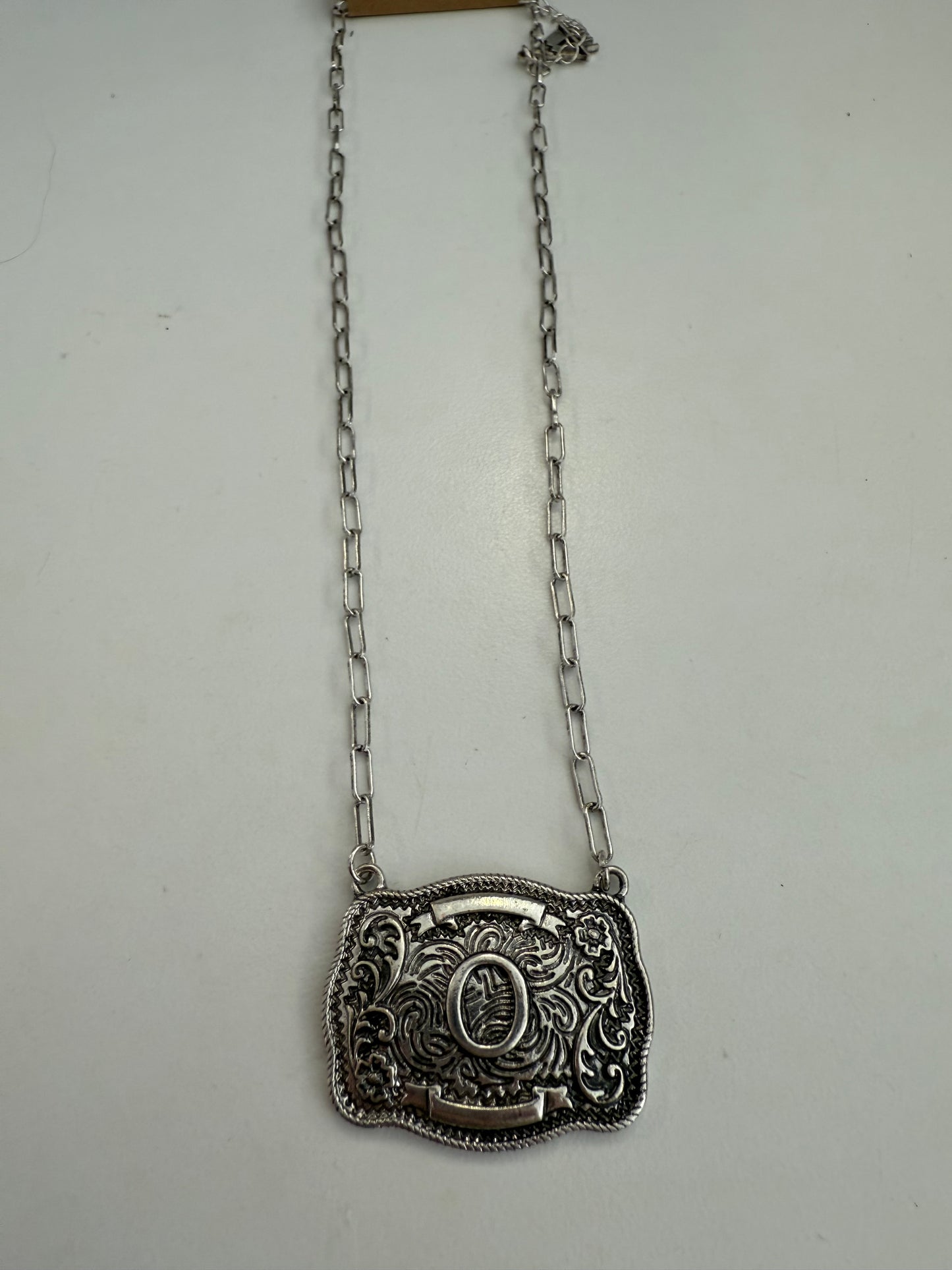 Beltbuckle Initial Necklace