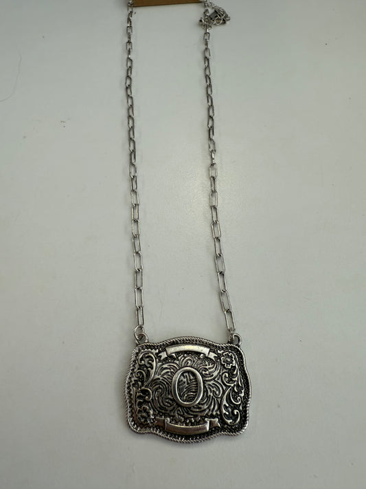 Beltbuckle Initial Necklace