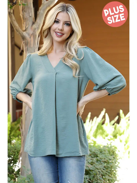 Elastic Tunnel Sleeve V Neck