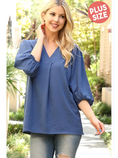 Elastic Tunnel Sleeve V Neck