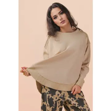 Elbow Patch Contrast Knit Top