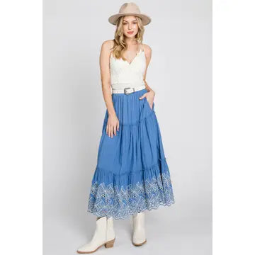 Eyelet Embroidery Skirt