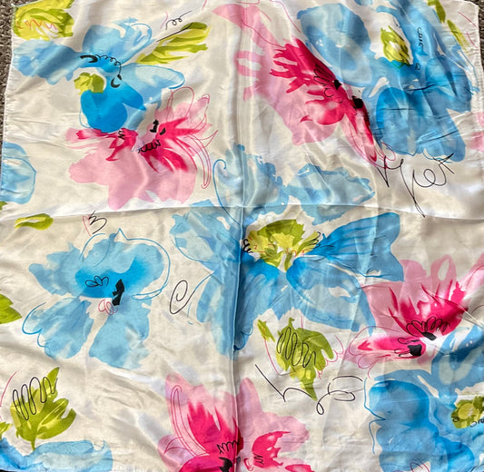 Floral Satin Scarf