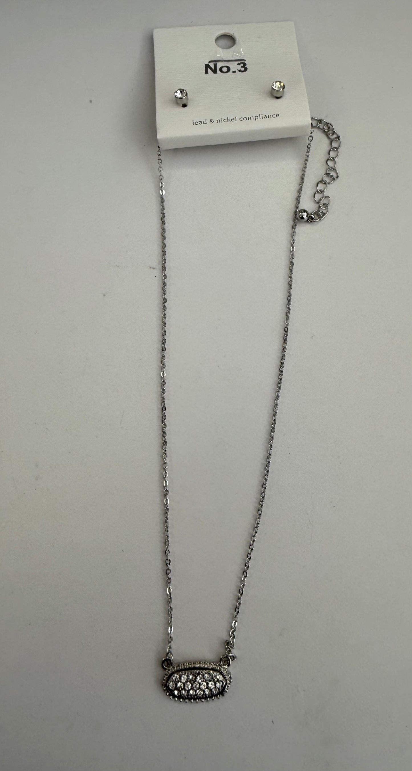 Druzy Necklace Hex Silver