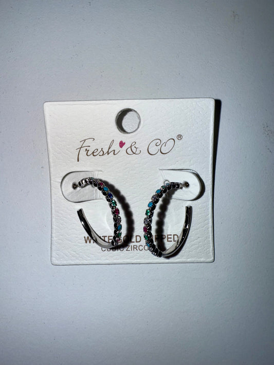 E - Stylish Silver Hoops