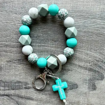 Cross Jesus Silicone Keychain