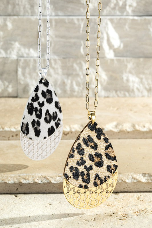 Faux Leather Leo Necklace