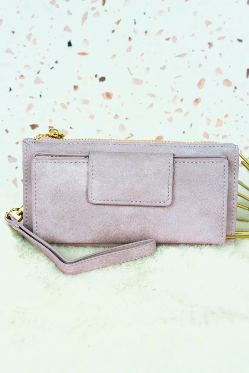 Faux Leather Wristlet Wallet