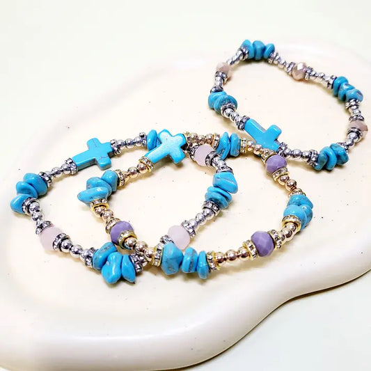 Faux Turq Stretch Bracelet