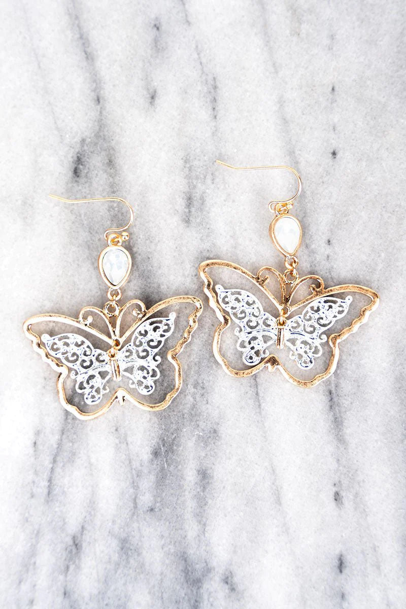 Find Your Wings And Soar Filigree Earrings