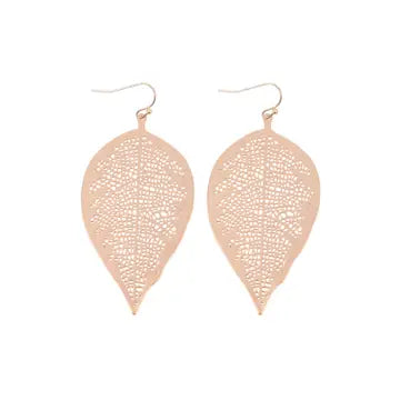 Fine Leaf Filigree Hook Earrings