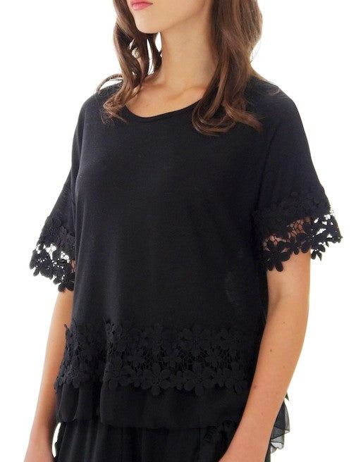 Flare Lace Trim Top