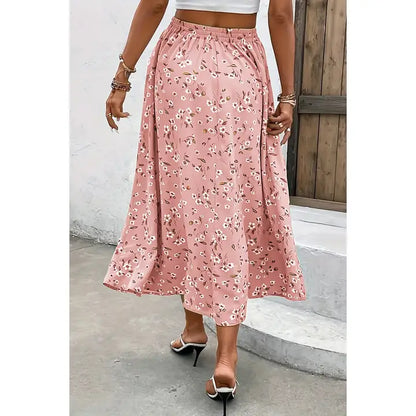 Floral Breeze Drawsting Long Skirt