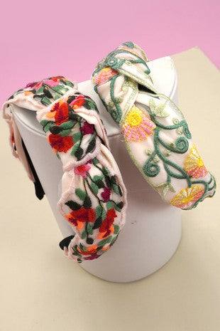 Floral Embroidery Hair Band