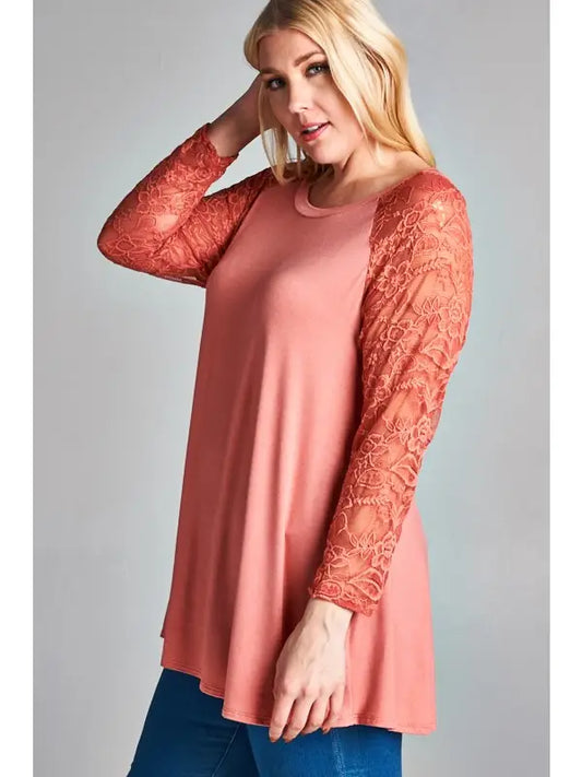 Floral Lace Tunic Top