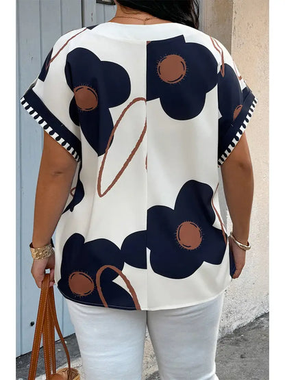 Floral Notch V Neck Top