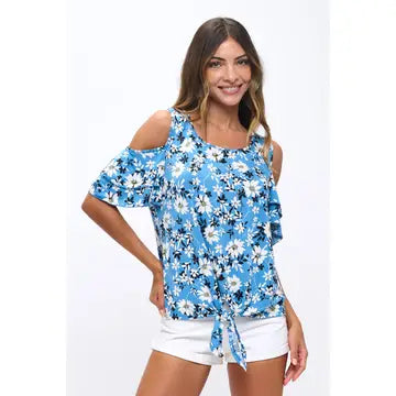 Floral Tie Front Tank Top
