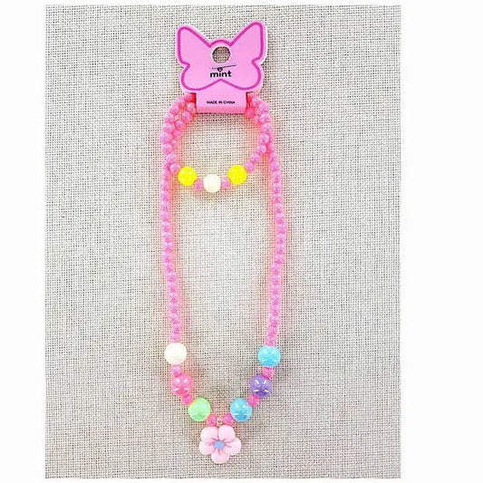 Flower Necklace & Bracelet Set
