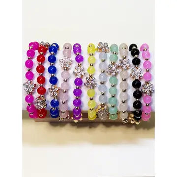 Flower Pendant Stretch Bracelet