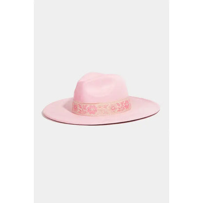 Flower Ribbon Bow Fedora Hat