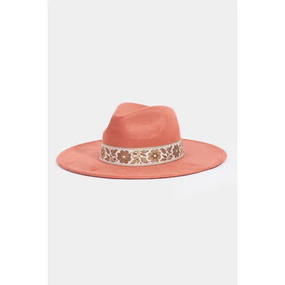Flower Ribbon Bow Fedora Hat
