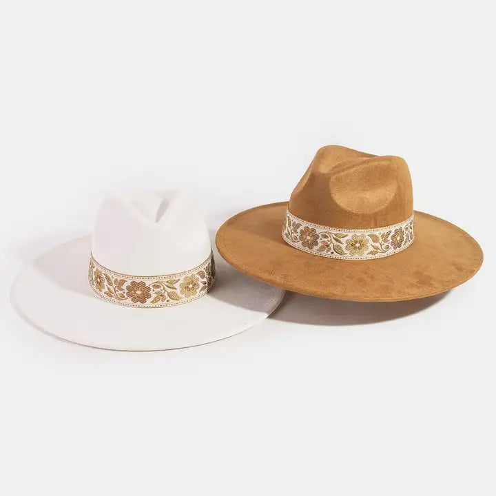 Flower Ribbon Bow Fedora Hat